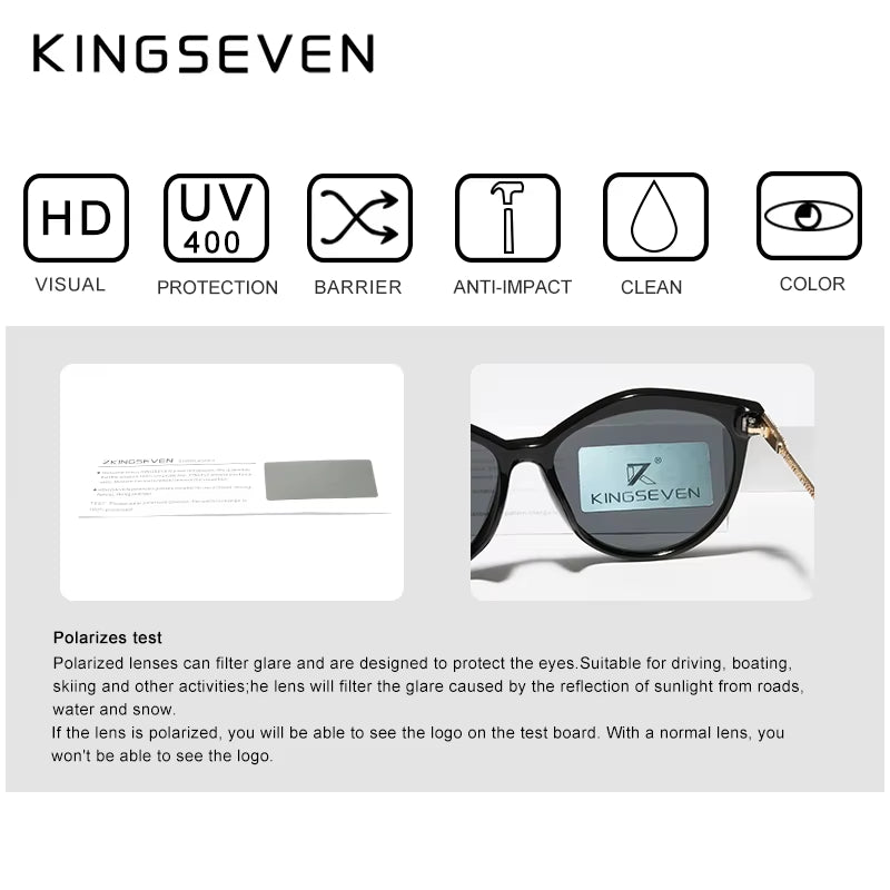 KINGSEVEN 2023 Polarized Women'S Sunglasses Gradient Lens Luxury Sun Glasses Brand Lentes Eye Protection Eyewear De Sol Mujer