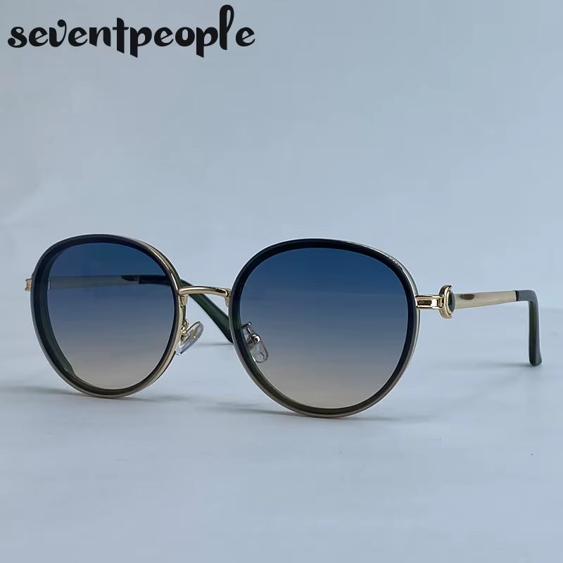 Oversized round Sunglasses Women 2026 Luxury Brand Classic Punk Driving Sun Glasses for Ladies Vintage Metal Frame Shades UV400