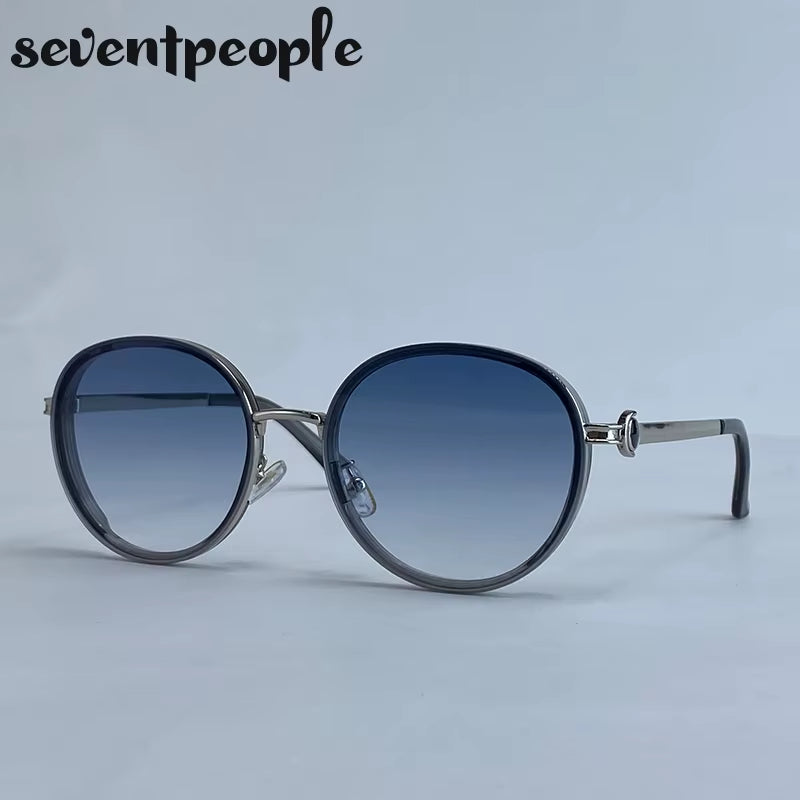 Oversized round Sunglasses Women 2026 Luxury Brand Classic Punk Driving Sun Glasses for Ladies Vintage Metal Frame Shades UV400