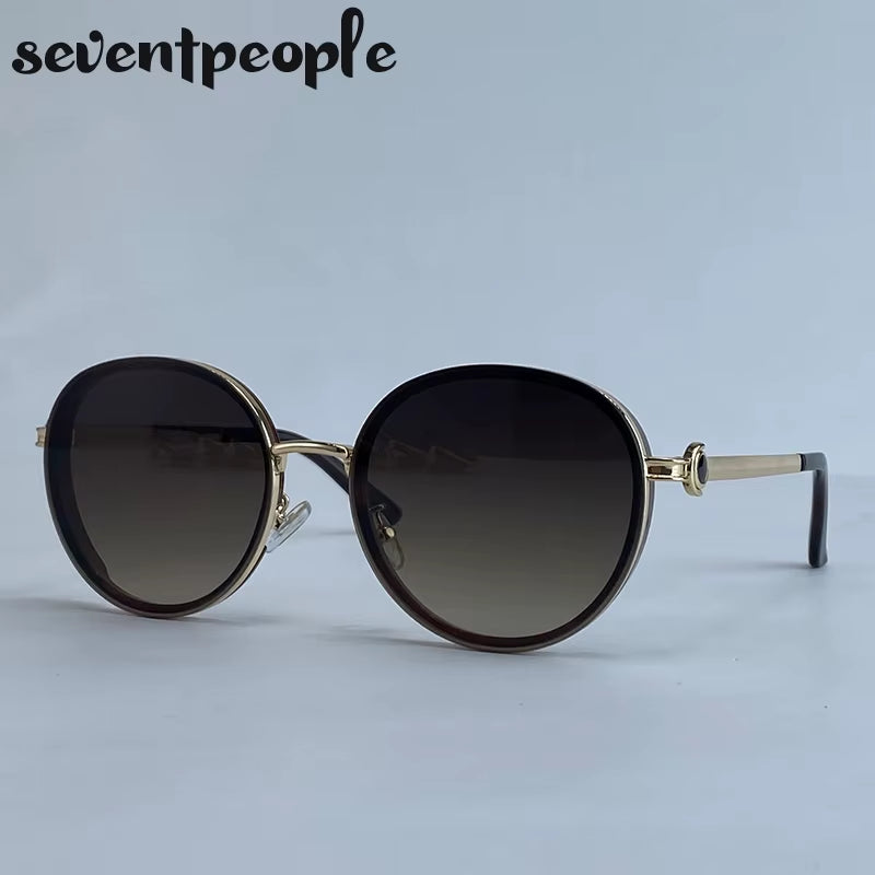 Oversized round Sunglasses Women 2026 Luxury Brand Classic Punk Driving Sun Glasses for Ladies Vintage Metal Frame Shades UV400