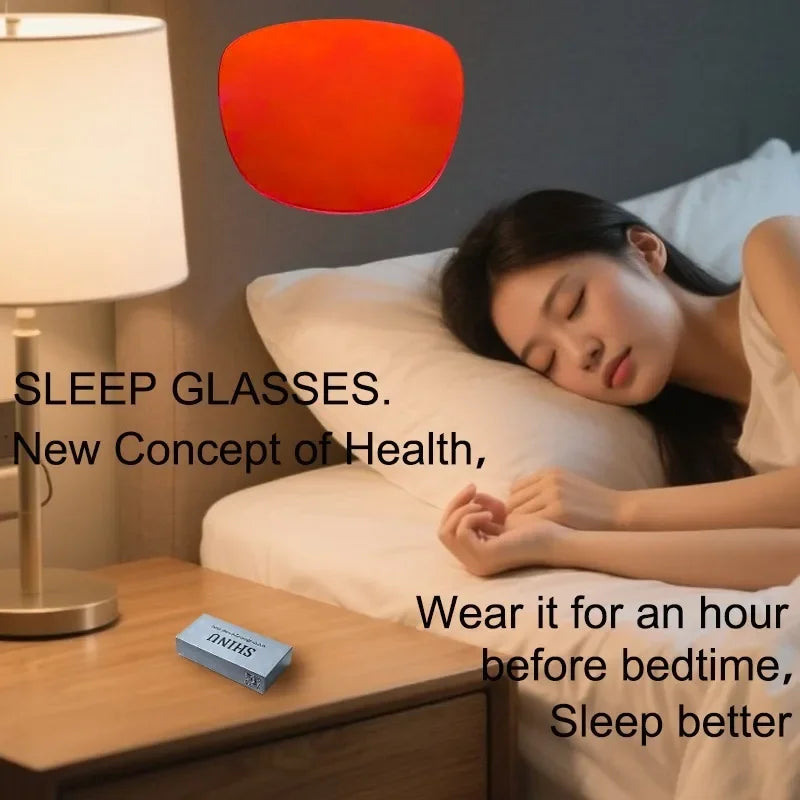 Red Glasses for Better Sleep Blue Light Blocking Glasses Orange Lenses Improve Insomnia Square Tr90 Glasses Women Big Size 140Mm
