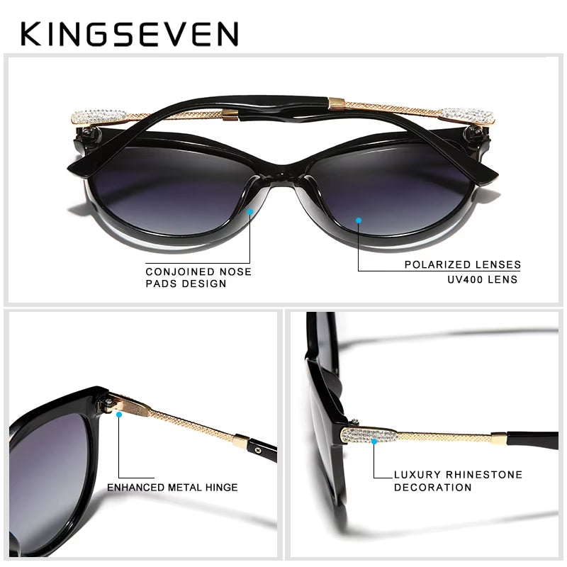 KINGSEVEN 2023 Polarized Women'S Sunglasses Gradient Lens Luxury Sun Glasses Brand Lentes Eye Protection Eyewear De Sol Mujer