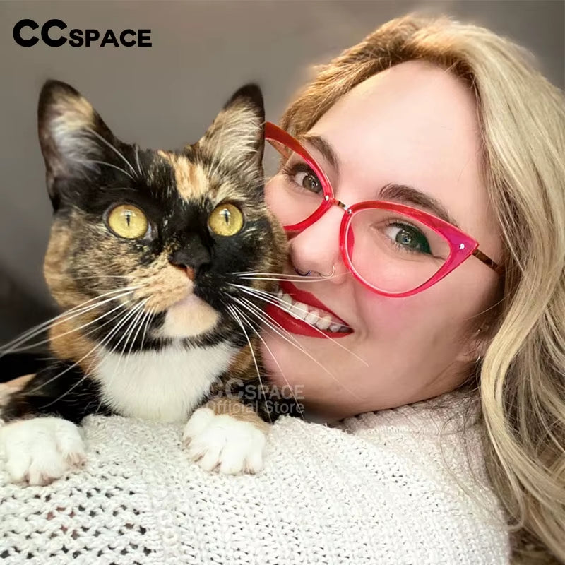 51102 Fashion Women Cat Eye anti Blue Light Optical Glasses Frames Brand Designer Transparent Computer Eyeglasses