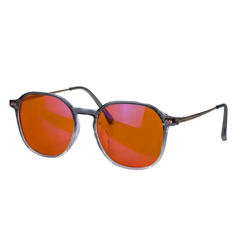 Red Glasses for Better Sleep Blue Light Blocking Glasses Orange Lenses Improve Insomnia Square Tr90 Glasses Women Big Size 140Mm