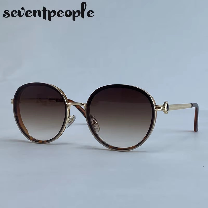 Oversized round Sunglasses Women 2026 Luxury Brand Classic Punk Driving Sun Glasses for Ladies Vintage Metal Frame Shades UV400