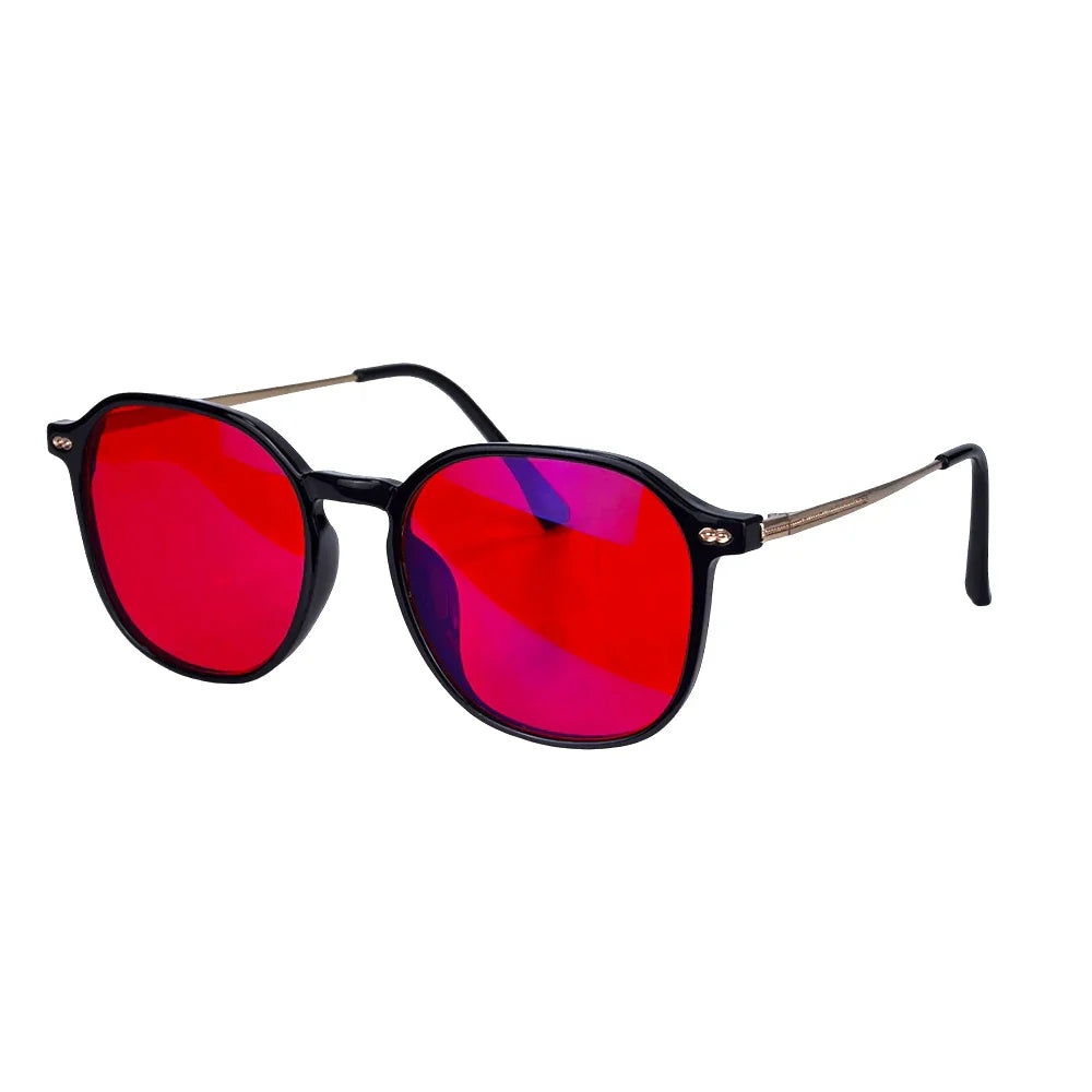 Red Glasses for Better Sleep Blue Light Blocking Glasses Orange Lenses Improve Insomnia Square Tr90 Glasses Women Big Size 140Mm