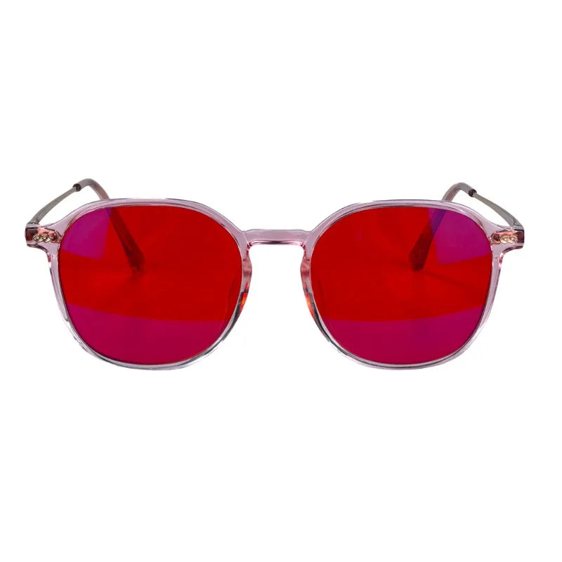 Red Glasses for Better Sleep Blue Light Blocking Glasses Orange Lenses Improve Insomnia Square Tr90 Glasses Women Big Size 140Mm