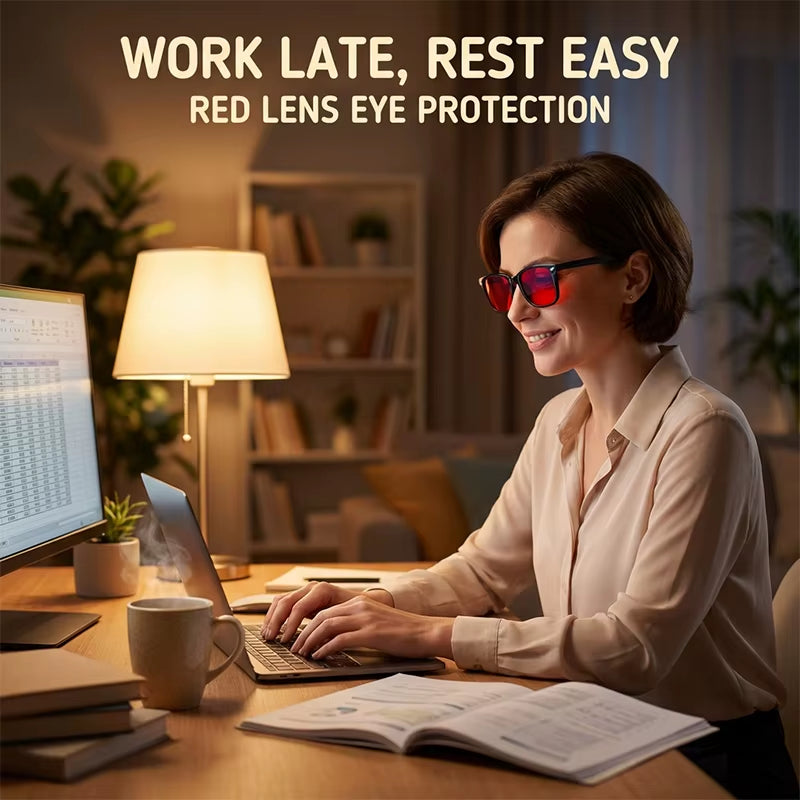 Anti Blue Light Blocking Sleep Glasses Women Men 2026 Computer Gaming Read Red Lens Filter Eyeglasses Change Color Sunglasses