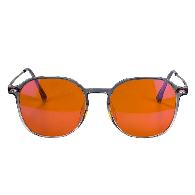 Red Glasses for Better Sleep Blue Light Blocking Glasses Orange Lenses Improve Insomnia Square Tr90 Glasses Women Big Size 140Mm