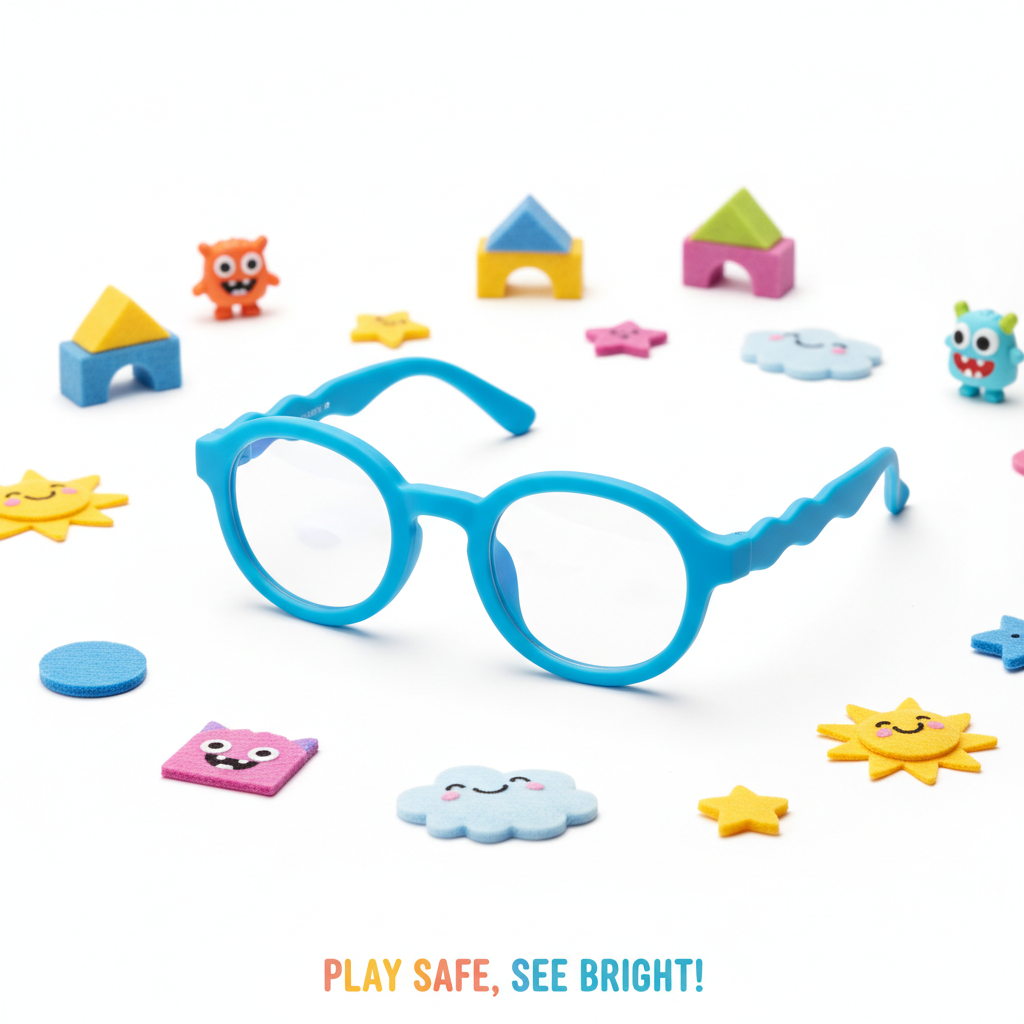 Occhiali Bambini Anti Luce Blu - Vista frontale colorata